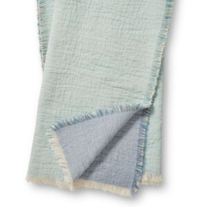 MAGNOLIA HOME by Joanna Gaines REED x Loloi Throw Blanket Fringe AQUA /BLUE New